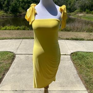 Fitted yellow dress